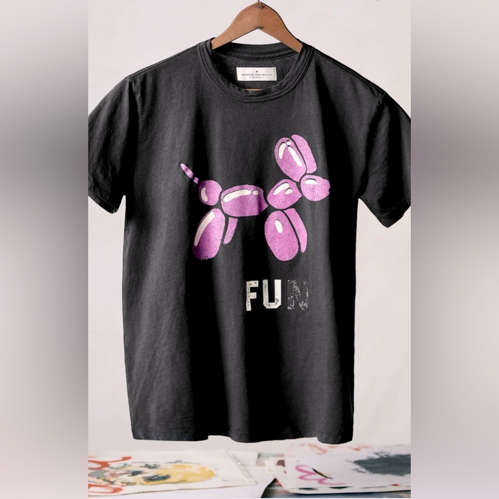 Imogene + Willie the "fun" tee size XS NWT distressed black